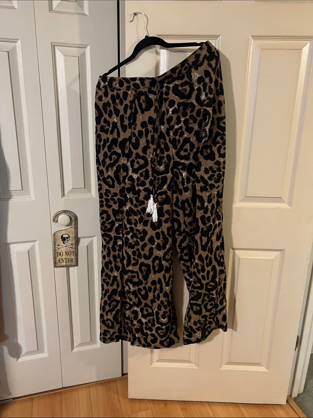 SHEIN Brown & Black Leopard Wide-Leg Pants